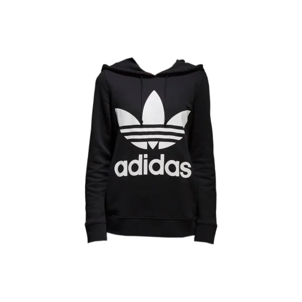 Top 10 🎉 Mode- Lifestyle Femme Adidas Adidas Trefoil Hoodie NOIR 🎉 1