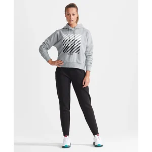 De gros 👏 Mode- Lifestyle Femme Superdry Sweat À Capuche Court Femme Superdry Training Core Sport GRIS 💯 12