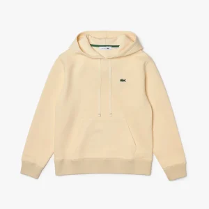 Meilleure vente 🥰 Mode Femme Lacoste Sweatshirt À Capuche Lacoste Loose Fit En Coton Mélangé Uni BEIGE 🔥 11