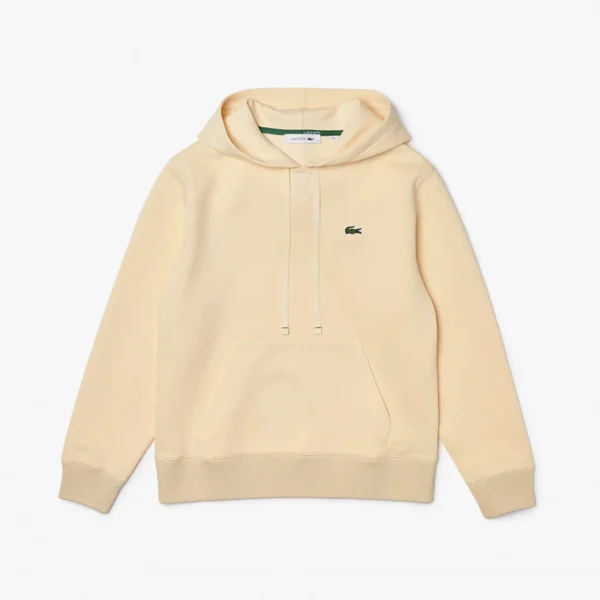 Meilleure vente 🥰 Mode Femme Lacoste Sweatshirt À Capuche Lacoste Loose Fit En Coton Mélangé Uni BEIGE 🔥 4