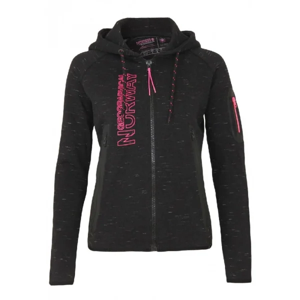 Offres ⌛ Mode- Lifestyle Fille Geographical Norway Sweat Zippé Noir Fille Geographical Norway Getincelle NOIR 😍 6