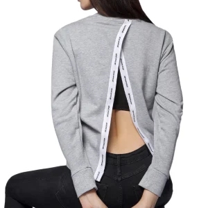 Meilleur prix 👏 Mode- Lifestyle Femme Tommy Hilfiger Sweat Gris Femme Tommy Sport Open Back GRIS 😍 15