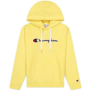 Nouveau 👏 Mode- Lifestyle Femme Champion Champion Wmns Organic Cotton Blend Script Logo Hoodie JAUNE ✔️ 14