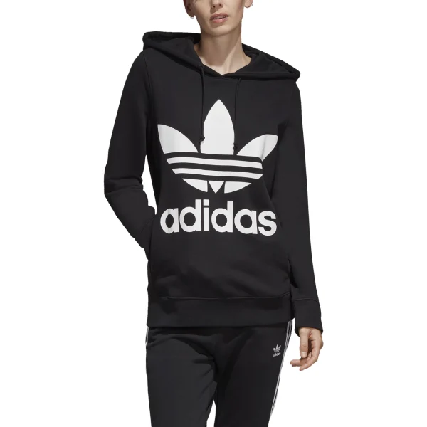 Top 10 🎉 Mode- Lifestyle Femme Adidas Adidas Trefoil Hoodie NOIR 🎉 6