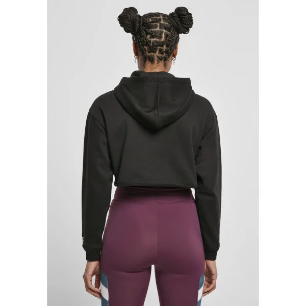 Budget 🎉 Mode- Lifestyle Femme Urban Classics Sweatshirt À Capuche Femme Urban Classics Starter Cropped NOIR ❤️ 3