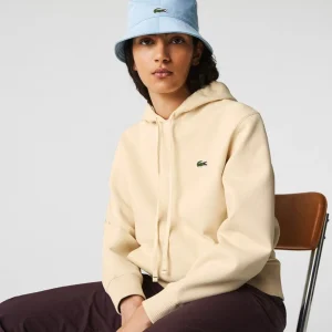 Meilleure vente 🥰 Mode Femme Lacoste Sweatshirt À Capuche Lacoste Loose Fit En Coton Mélangé Uni BEIGE 🔥 15