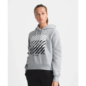 De gros 👏 Mode- Lifestyle Femme Superdry Sweat À Capuche Court Femme Superdry Training Core Sport GRIS 💯 18