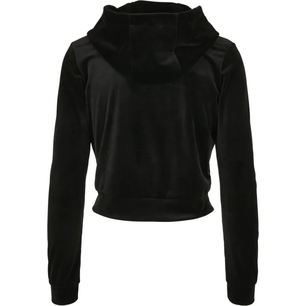 Le moins cher ❤️ Mode- Lifestyle Femme Urban Classics Sweatshirt Femme Grandes Tailles Urban Classics Velvet Zip NOIR 😉 1