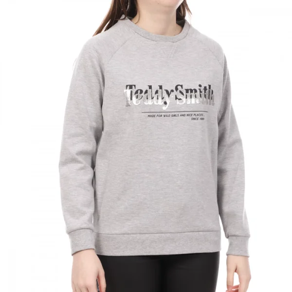 Top 10 😉 Mode- Lifestyle Femme Teddy Smith Sweat Gris Femme Teddy Smith Caviar GRIS 🥰 6