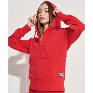 De gros 🎁 Mode- Lifestyle Femme Superdry Sweat À Capuche Zippé Femme Superdry Code Sportstyle ROUGE 👍 18