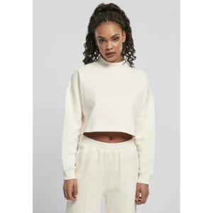 Grosses soldes ⭐ Mode- Lifestyle Femme Urban Classics Sweatshirt Femme Urban Classics Cropped Oversized High Neck Crew BLANC 🎁 10