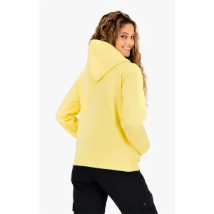 Nouveau 👏 Mode- Lifestyle Femme Champion Champion Wmns Organic Cotton Blend Script Logo Hoodie JAUNE ✔️ 18