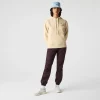 Meilleure vente 🥰 Mode Femme Lacoste Sweatshirt À Capuche Lacoste Loose Fit En Coton Mélangé Uni BEIGE 🔥 22