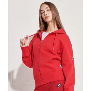 De gros 🎁 Mode- Lifestyle Femme Superdry Sweat À Capuche Zippé Femme Superdry Code Sportstyle ROUGE 👍 12