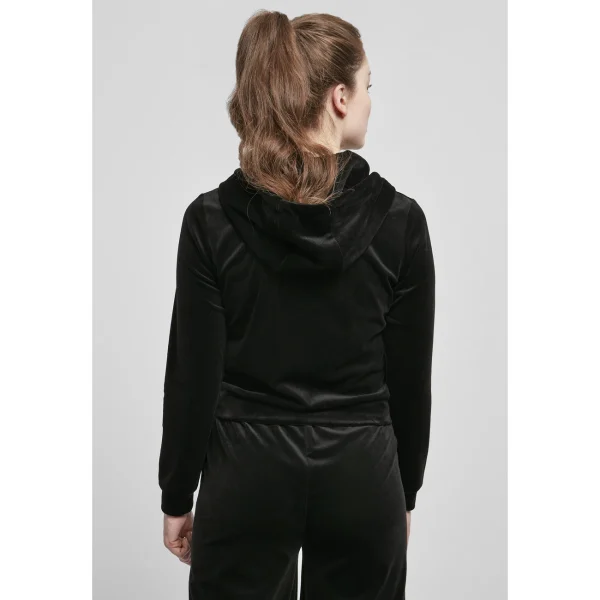 Le moins cher ❤️ Mode- Lifestyle Femme Urban Classics Sweatshirt Femme Grandes Tailles Urban Classics Velvet Zip NOIR 😉 7