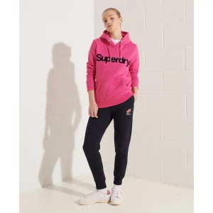 Promo 💯 Mode- Lifestyle Femme Superdry Sweat À Capuche Floqué À Logo Femme Superdry Core ROSE ⌛ 10