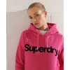 Promo 💯 Mode- Lifestyle Femme Superdry Sweat À Capuche Floqué À Logo Femme Superdry Core ROSE ⌛ 17