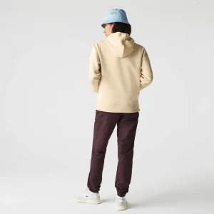 Meilleure vente 🥰 Mode Femme Lacoste Sweatshirt À Capuche Lacoste Loose Fit En Coton Mélangé Uni BEIGE 🔥 9